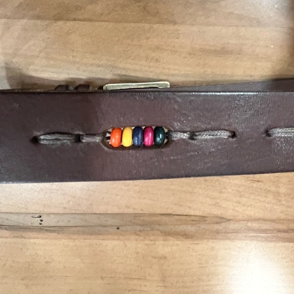 Vintage Roberto Piccinetti Genuine Italian Leather Beaded Belt Size Large - Picture 6 of 8